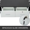 VEVOR Black & White Salon Wall Mount Styling Station Classic Locking 2 Drawers Storage Beauty Salon Spa Equipment Barber Station