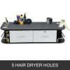 VEVOR Black & White Salon Wall Mount Styling Station Classic Locking 2 Drawers Storage Beauty Salon Spa Equipment Barber Station
