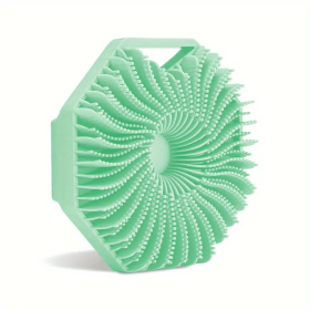 2pcs Natural Silicone Body Brush for Exfoliating and Massage - Soft Scrubber for Shower and Bath (Color: Green)