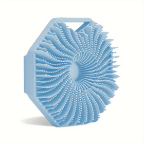 2pcs Natural Silicone Body Brush for Exfoliating and Massage - Soft Scrubber for Shower and Bath (Color: Blue)