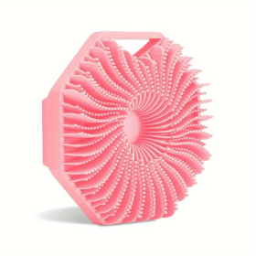 2pcs Natural Silicone Body Brush for Exfoliating and Massage - Soft Scrubber for Shower and Bath (Color: Pink)
