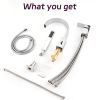 Waterfall Bathtub Faucet with Sprayer, 3-Hole Roman Tub Filler with Hand Shower Deck Mount Waterfall Tub Spout Set