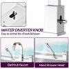 Waterfall Bathtub Faucet with Sprayer, 3-Hole Roman Tub Filler with Hand Shower Deck Mount Waterfall Tub Spout Set